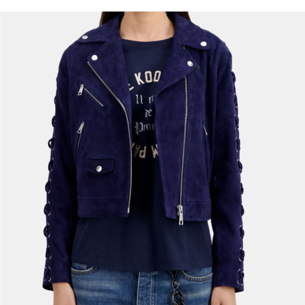 The Kooples new Blue suede jacket